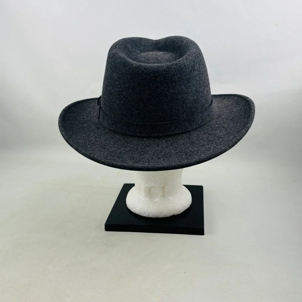 Cabela's Original Lite Felt Hat Mens L Gray Wool Packable Water Repellent USA